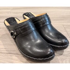 Frye Boots Shoes Size 8M Womens  Black Leather Harness Biker Mules Clogs